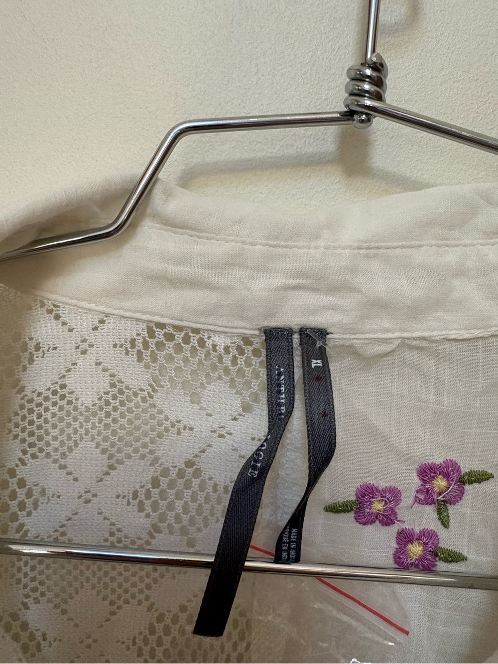 NWOT By Anthropologie 100% Cotton Embroidered Buttondown Shirt Size XL - Picture 7 of 14